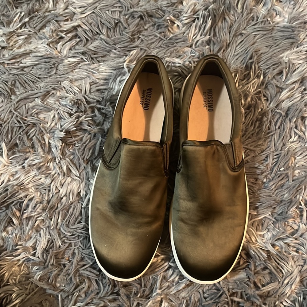 Olive Green Slip On Shoes